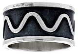 7/16 (11 mm) Sterling Silver Hand Made Linear Curve Ring