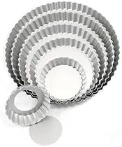 Fat Daddio's Anodized Aluminum Fluted Tart Pan with Removable Bottom, 11 Inch x 1 Inch