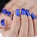 False Nails by Bling Art Blue Matte French Manicure Fake Medium Tips with Glue