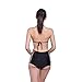 Polovi Women's Sexy Strappy Hollow-out High-waisted Bikini Swimwear Bikini Black
