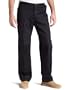 Lee Men's Wrinkle Resistant Relaxed Plain Front Twill Pant, Black, 48W x 32L