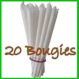 20 Bougies d'oreilles coniques CIRE NEUTRE