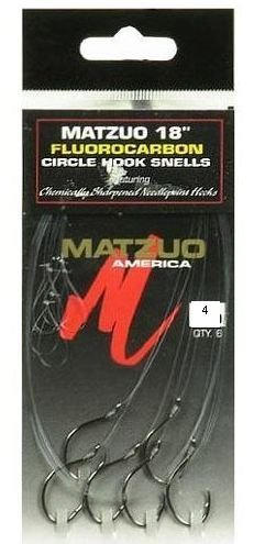 Matzuo Fluorocarbon Circle Hook Snell (Black Chrome, 1)