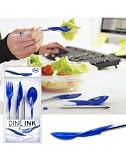Dine Ink Pen Cap Eating Utensils - Funny novelty utensils