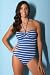 Info/Buy Stripe Bandeau Swimsuit