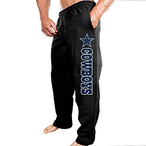 SSDDFF Mens Dallas American Football Team Cowboys Cozy Travelling Sweatpants Leisure Wear Black