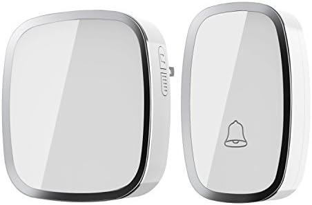 Wireless Doorbell-iLOME Waterproof Chime Kit Operating at over 1000-Feet Range with 36 Melodys,LED Flash Indicator,4-Level Adjustable Volume(1 Remote Push Button Transmitter and 1 Plug-in Receiver)White