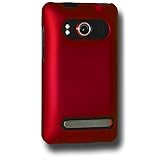 Amzer Rubberized Simple Click On Case with Screen Protector HTC EVO 4G (Red ....