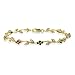 18K Gold over Sterling Silver Ruby, Sapphire, & Emerald Diamond Accent Flower Bracelet