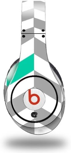 Chevrons Gray And Turquoise Decal Style Skin (fits ORIGINAL Beats Studio Headphones - HEADPHONES NOT INCLUDED)