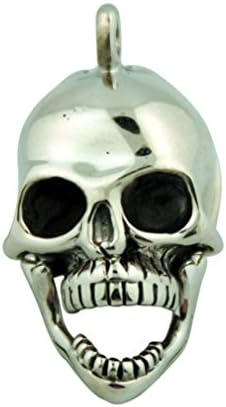 Movable Poison Skull Head 1 Inch Sterling Silver Locket Pendant