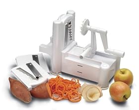 World Cuisine A4982799 Tri-Blade Plastic Spiral Vegetable Slicer