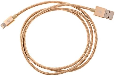 EarthSpark [Apple MFi Certified] Lightning to USB Cable - Tangle Free Braided Nylon Sheath with Aluminum Housing - Made For Apple iPhone 5 5c 5s 6 6 plus iPad iPad Air MacBook Pro MacBook Air iPod - Data Sync & Charge (1M / 3,3FT - Gold)