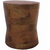 Teak Wood Spindle Block Side Table