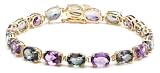10k Yellow Gold Mystic Topaz and Amethyst Bracelet