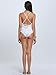 Clothink Women White/Black Spaghetti Strap Lace Cross Back Plain Bodysuit