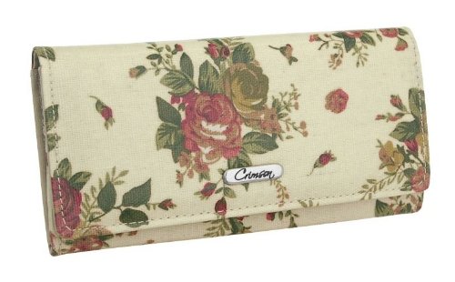 EyeCatchBags - Ladies Rosella Large Floral Design Purse Beige