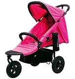 AirBuggy Mimi 3-Wheel Buggy (Black Frame with Rose Pink Fabric)