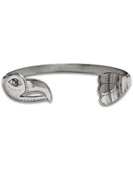 Sterling Silver Eagle Northwest Coast Native American Bracelet. Made in USA.
