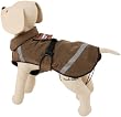 Petego Dogrich Birdwatcher Dog Coat, Mocha with Reflective Stripes, 12 Inches