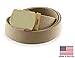 Cargo Cotton Military Brass Buckle Web Belt (Khaki)