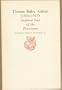 Thomas Bailey Aldrich, 1836-1907, inspired poet of the Piscataqua (Newcomen Society of England. American Branch. [Publications])