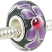 Tropical Flower Murano Glass and 925 Sterling title=