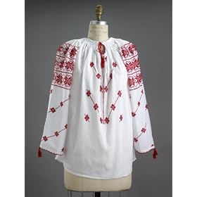 Peasant Style Authentic Blouse like Ana Valerious in Van Helsing Movie or Marion Ravenwood in Indiana Jones, Halloween Costume, Size Medium (8, 10 and 12)