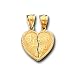 14K Yellow Gold I Love You Heart Split Charm Pendant