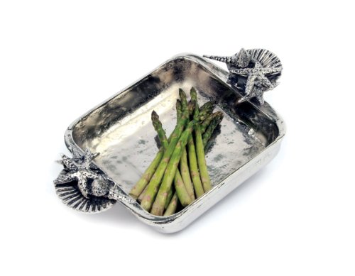 Star Home Coquilles Square Baker with Marinex Glass Insert, 14-Inch L by 9-Inch W