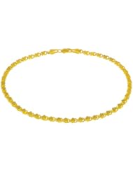 14 Karat Yellow Gold Mirror Heart Anklet