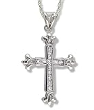 1/4 Carat Diamond Cross in 14k White Gold