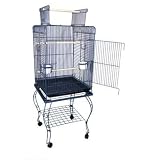 Brand New Parrot Bird Cage Cages Play W stand on Wheels 20x20x58, Blue