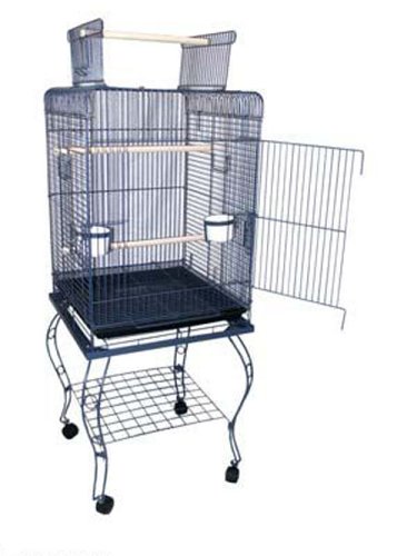 Brand New Parrot Bird Cage Cages Play W/stand on Wheels 20x20x58, Blue