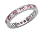2.45 cttw Karina B(tm) Genuine Pink Sapphire Eternity Band - Platinum, 18kt White or Yellow Gold