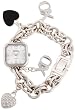 XOXO Women's XO7026 Silver Dial Silver-tone Charm Bracelet Watch