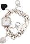 XOXO Women's XO7026 Silver Dial Silver-tone Charm Bracelet Watch