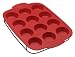 KitchenAid Silicone Red 12-Cup Muffin Pan with Sled