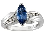 14K White Gold Aquamarine and Diamond Ring