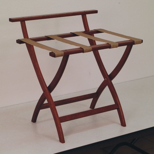 Wall Saver Luggage Rack Webbing Color: Tan, Finish: Dark Red Mahogany
