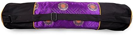 Purple Himalayan Silk Brocade Yoga Mat Bag - The Mandala Collection by Kathmandu Yogi