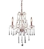 3 Light Chandelier In Rust And Clear Crystal