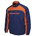 NFL Denver Broncos Safety Blitz II Adult Long Sleeved Midweight Diam Dobby Full Zipp Jacket, Athletic Navy/Dark Orange, Medium