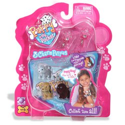 Childrens Toyshop  Toys : Puppy In My Pocket: Pink Earrings - Border Collie, Field Spaniel & Bloodhound