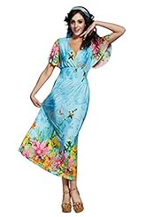 Floral Print Summer Evening Dress/Maxi Dress 