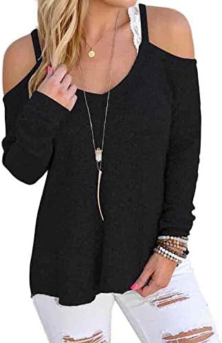 Milazer Women Shirts Off Shoulder Long Sleeve Strapless Tops Blouse Casual Sports T-shirt (S)