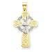 14k Gold Two-Tone Gold & Rhodium St. Patrick Celtic Cross Pendant