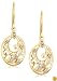 Yellow Gold Overlay Sterling Silver Diamond Accent Dangle Earrings