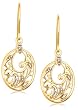 Yellow Gold Overlay Sterling Silver Diamond Accent Dangle Earrings