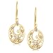 Yellow Gold Overlay Sterling Silver Diamond Accent Dangle Earrings